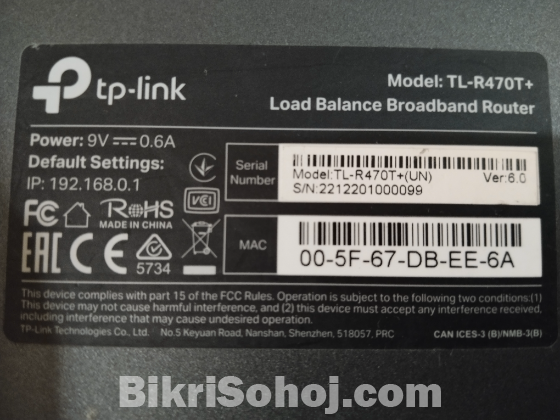 TP-Link TL-R480T+ Load Balance Broadband Router